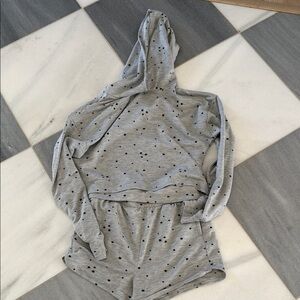 GAP Gray Kids Matching Set with Black Dots